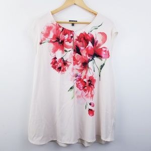 The Limited Womens Ivory & Water Color Blouse